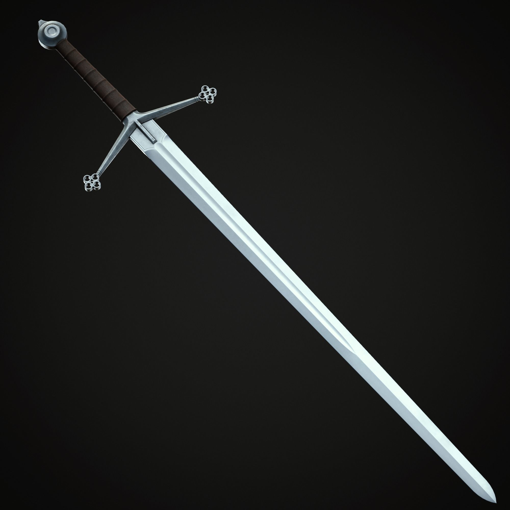 Claymore Sword Low-poly 3D model_7