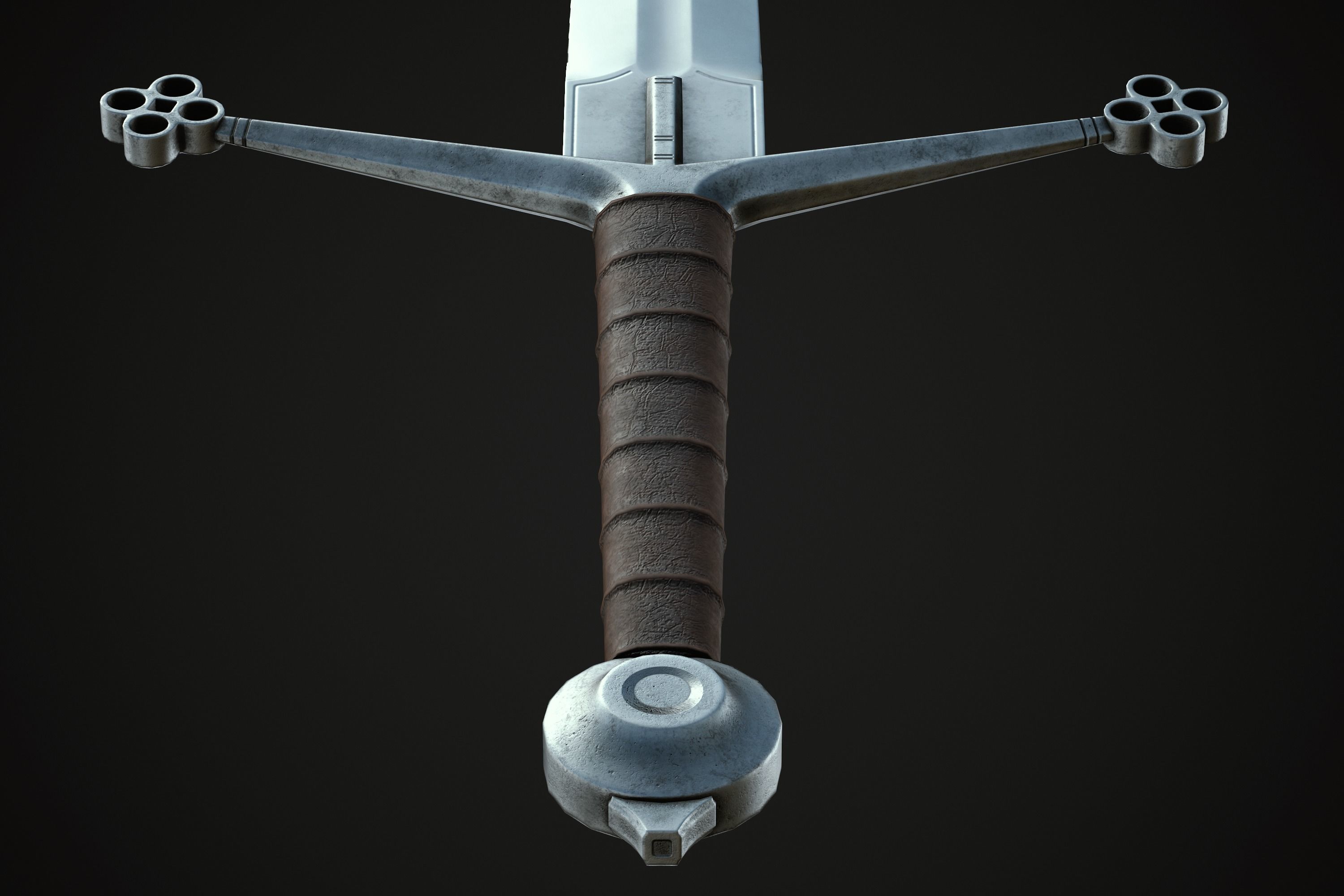 Claymore Sword Low-poly 3D model_11