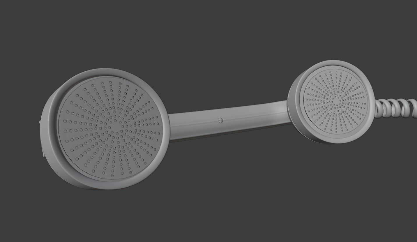 Telephone vintage Low-poly 3D model_6