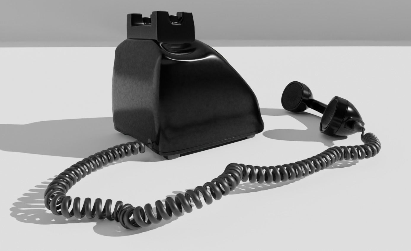 Telephone vintage Low-poly 3D model_1