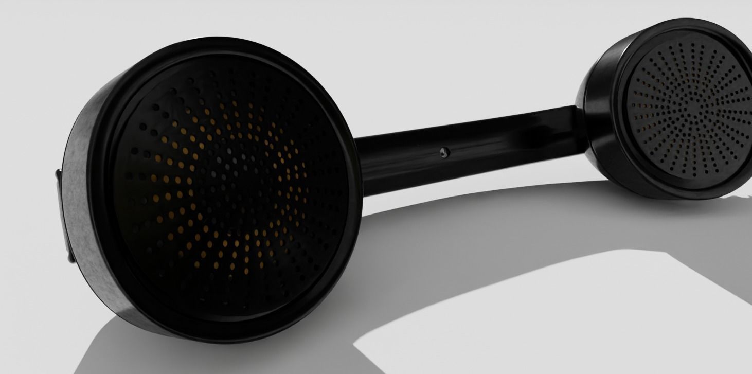 Telephone vintage Low-poly 3D model_5