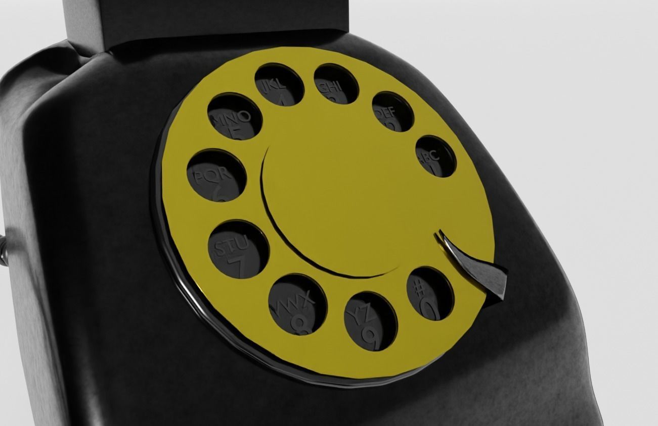 Telephone vintage Low-poly 3D model_3