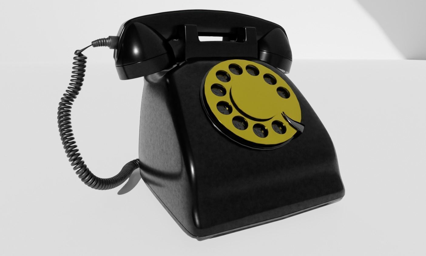 Telephone vintage Low-poly 3D model_2