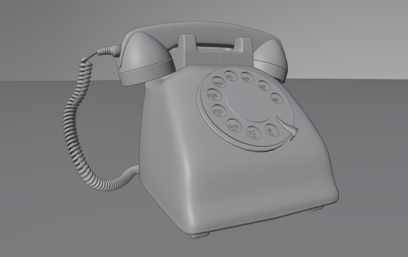 Telephone vintage Low-poly 3D model_8