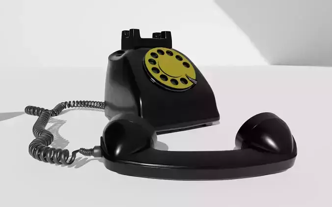 Telephone vintage Low-poly 3D model