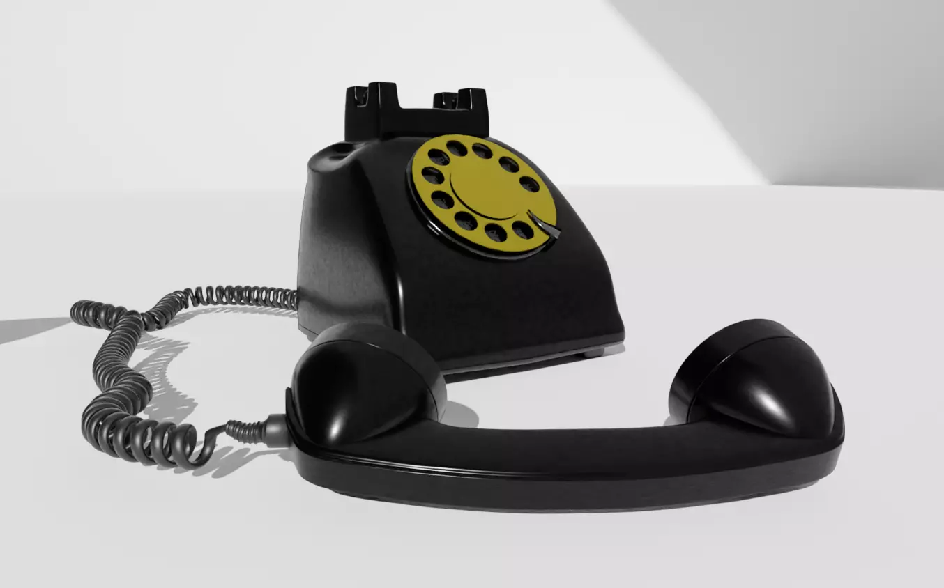 Telephone vintage Low-poly 3D model_0