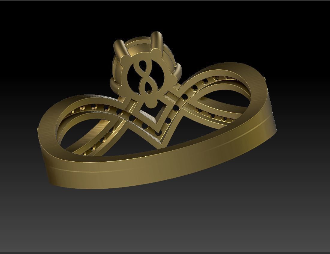 Diamond ring round 3D print model_11