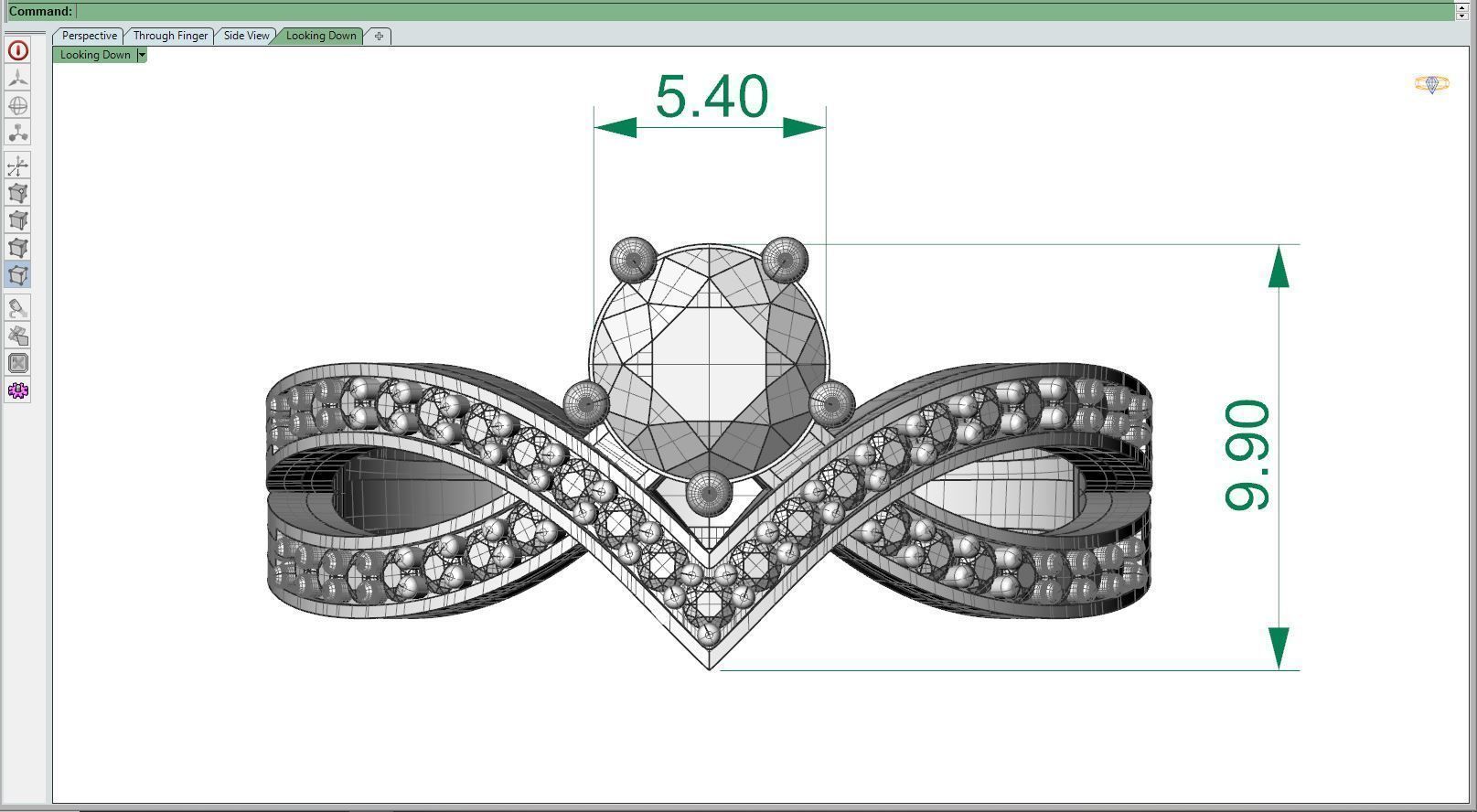 Diamond ring round 3D print model_8