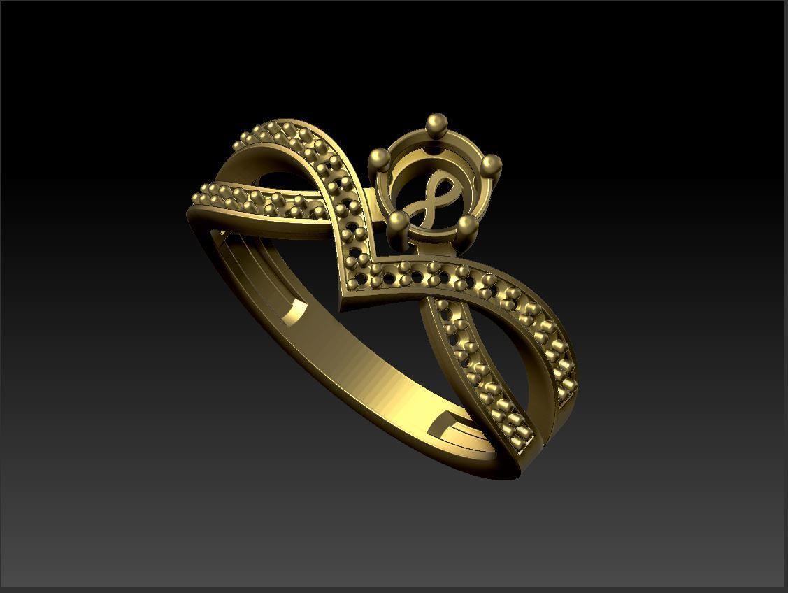 Diamond ring round 3D print model_9
