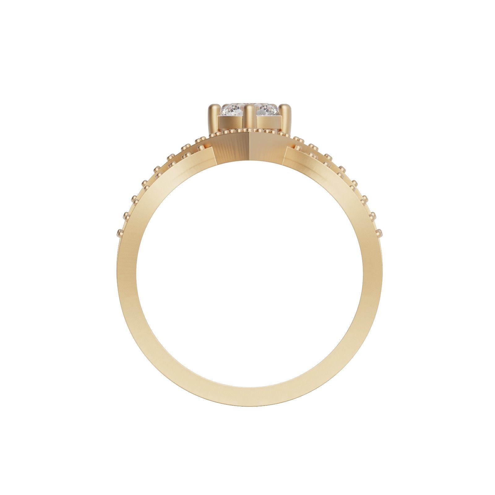 Diamond ring round 3D print model_3