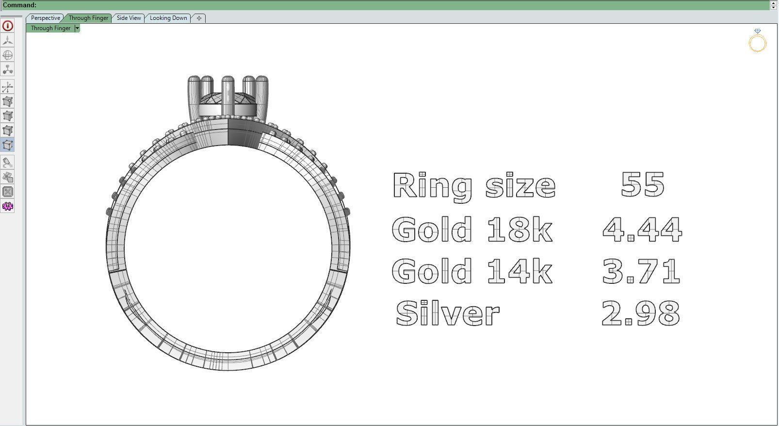 Diamond ring round 3D print model_14