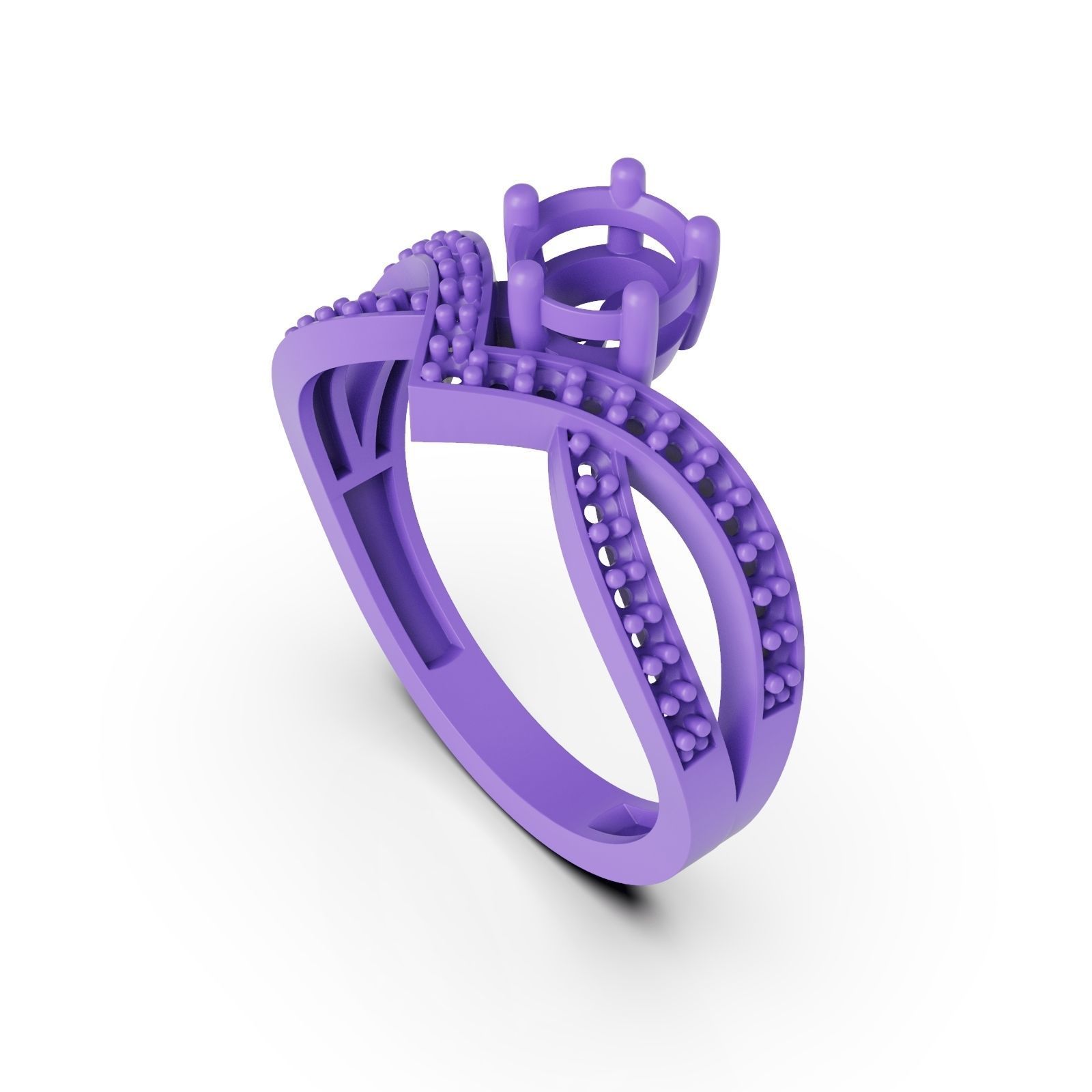Diamond ring round 3D print model_1