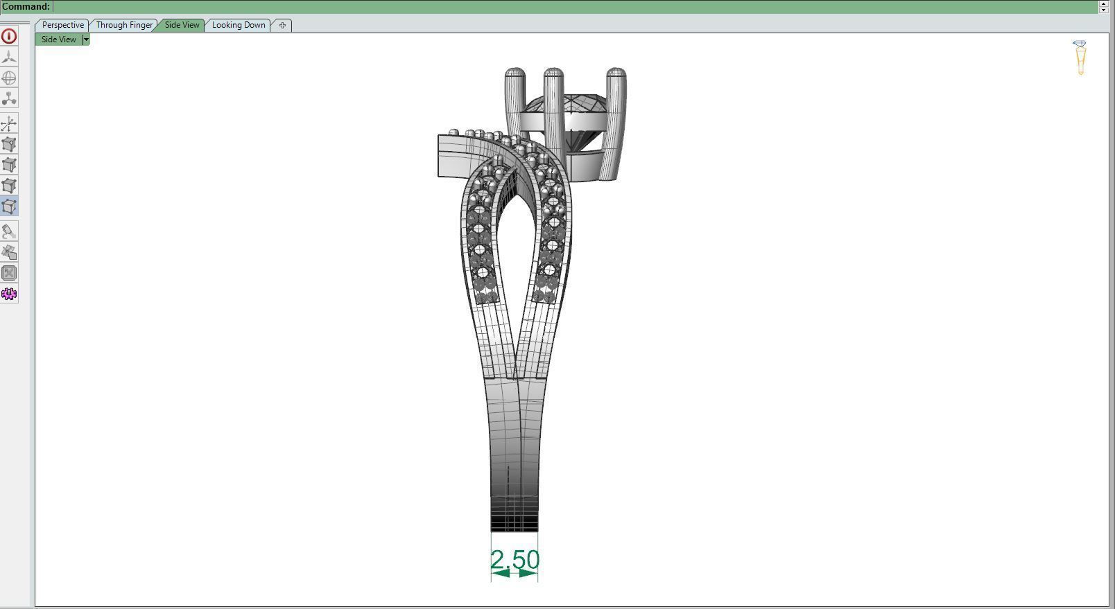 Diamond ring round 3D print model_12