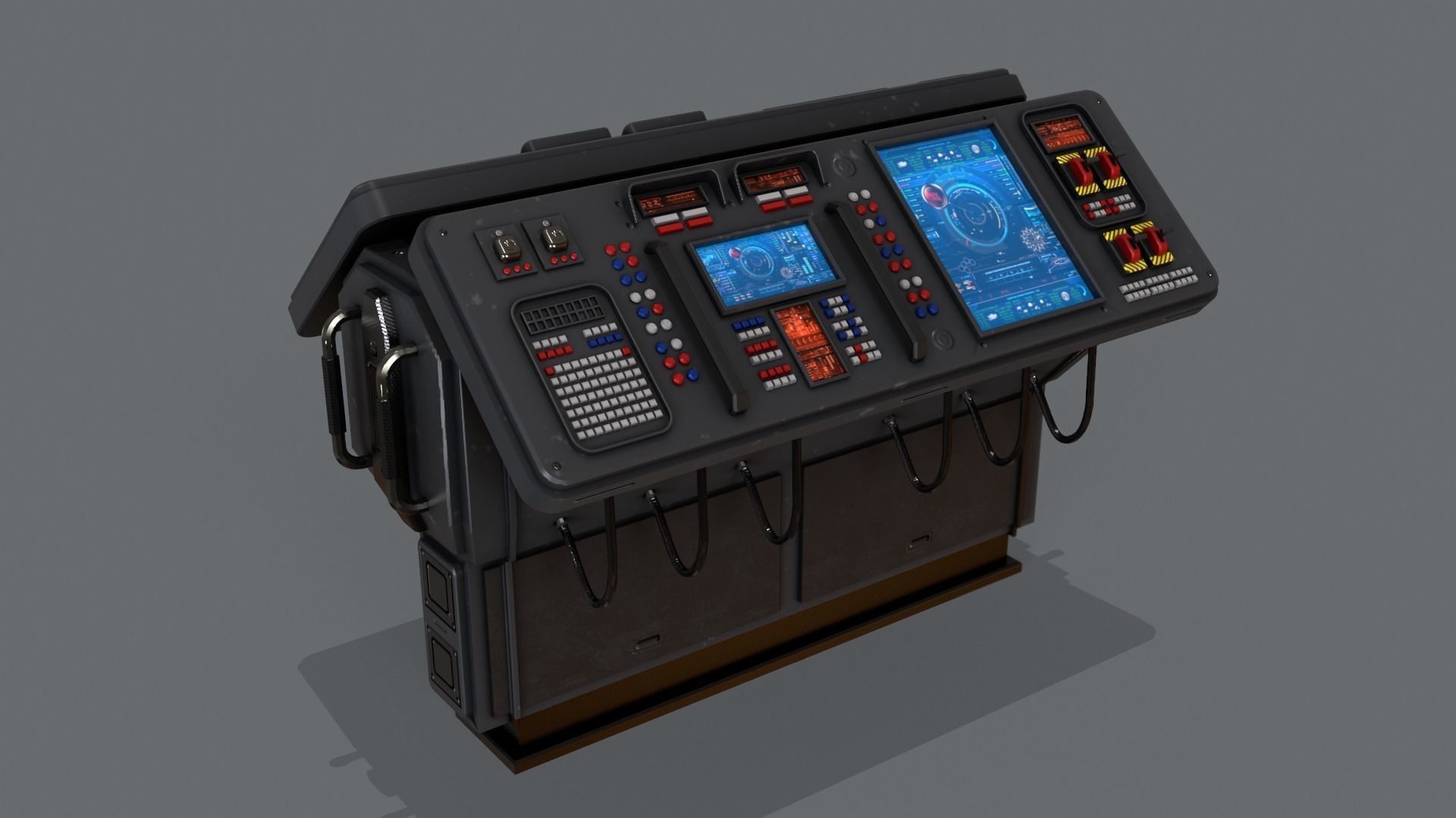 3D model Sci-Fi Computer Control Terminal VR / AR / low-poly | CGTrader