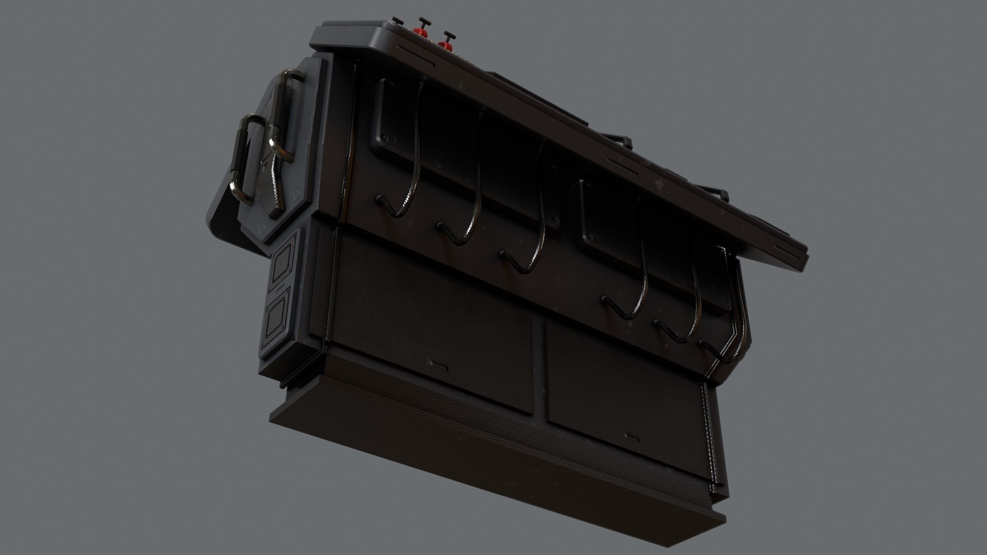 Sci-Fi Computer Control Terminal Low-poly 3D model_15