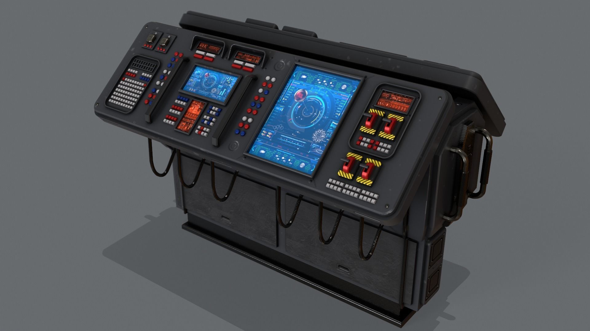 3D model Sci-Fi Computer Control Terminal VR / AR / low-poly | CGTrader