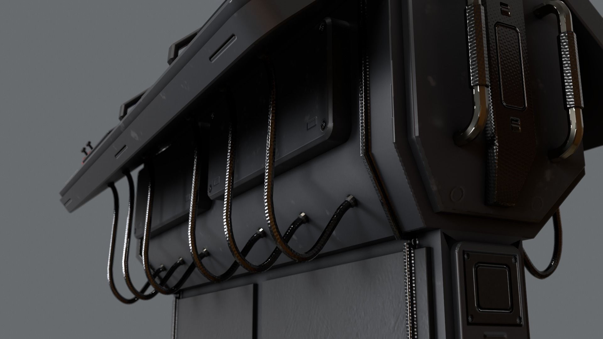 Sci-Fi Computer Control Terminal Low-poly 3D model_12