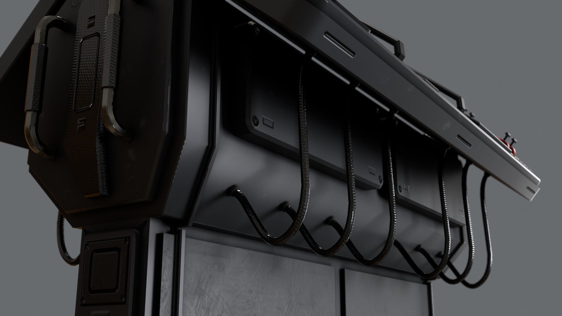 Sci-Fi Computer Control Terminal Low-poly 3D model_13