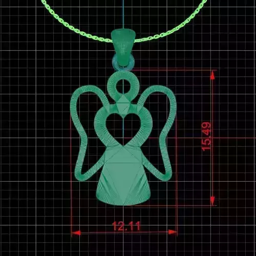  Angel Pendant Minimal  3D print model