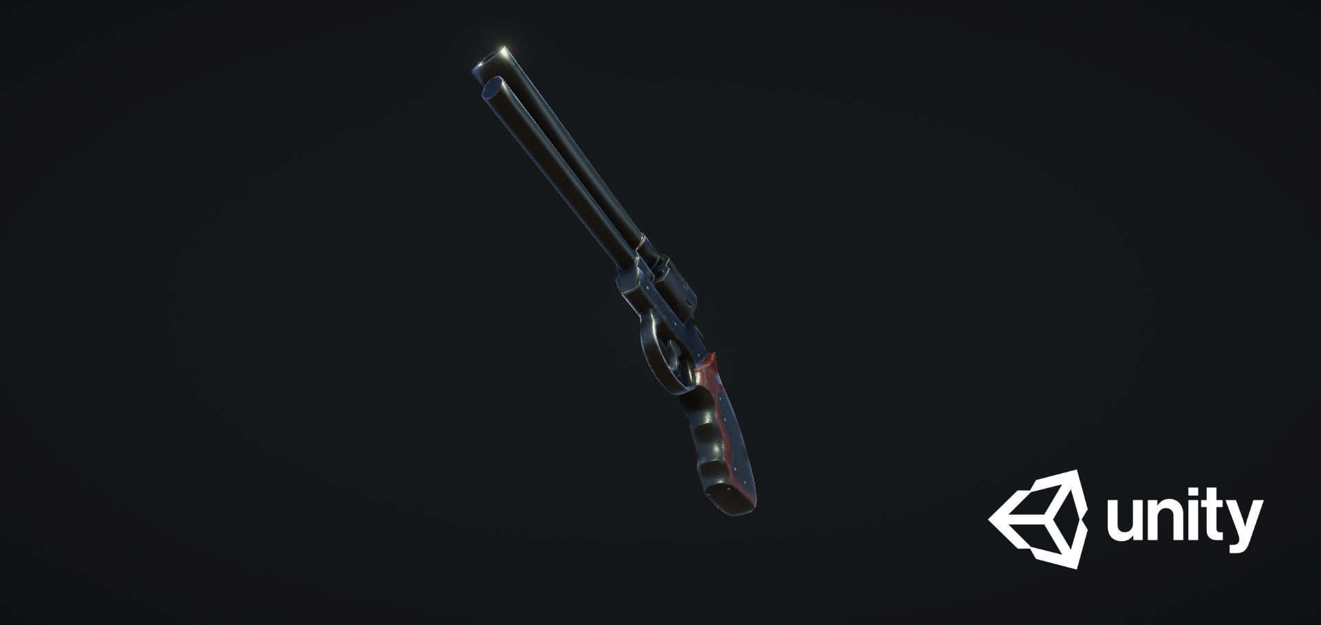 Stylized Grandfather Revolver Low-poly 3D model_9