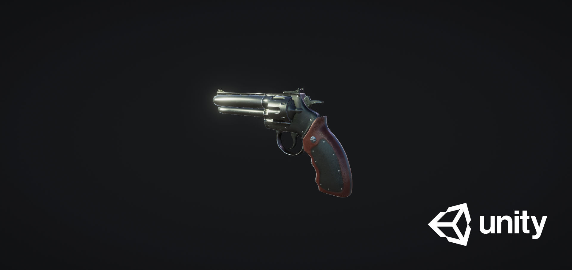 Stylized Grandfather Revolver Low-poly 3D model_12