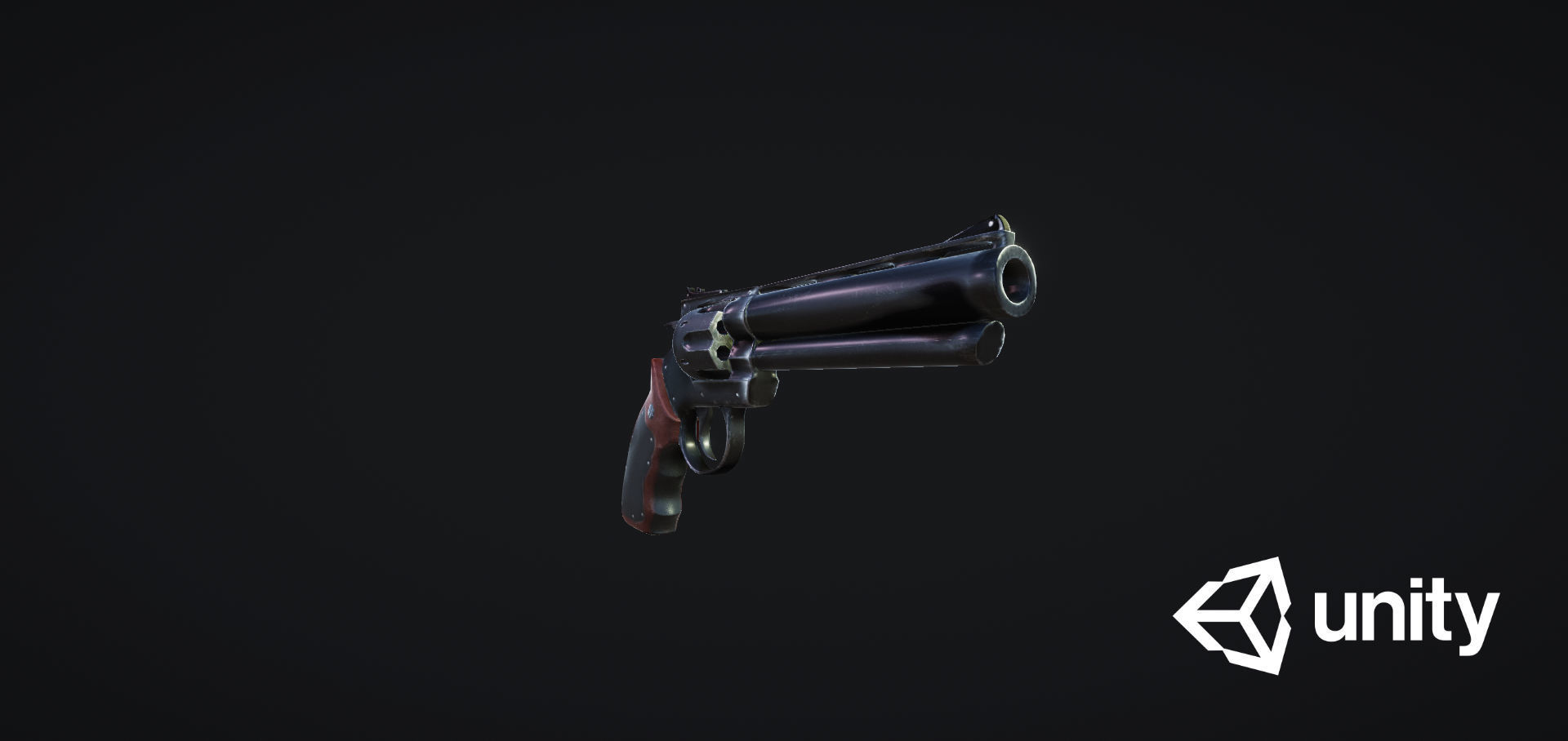 Stylized Grandfather Revolver Low-poly 3D model_8