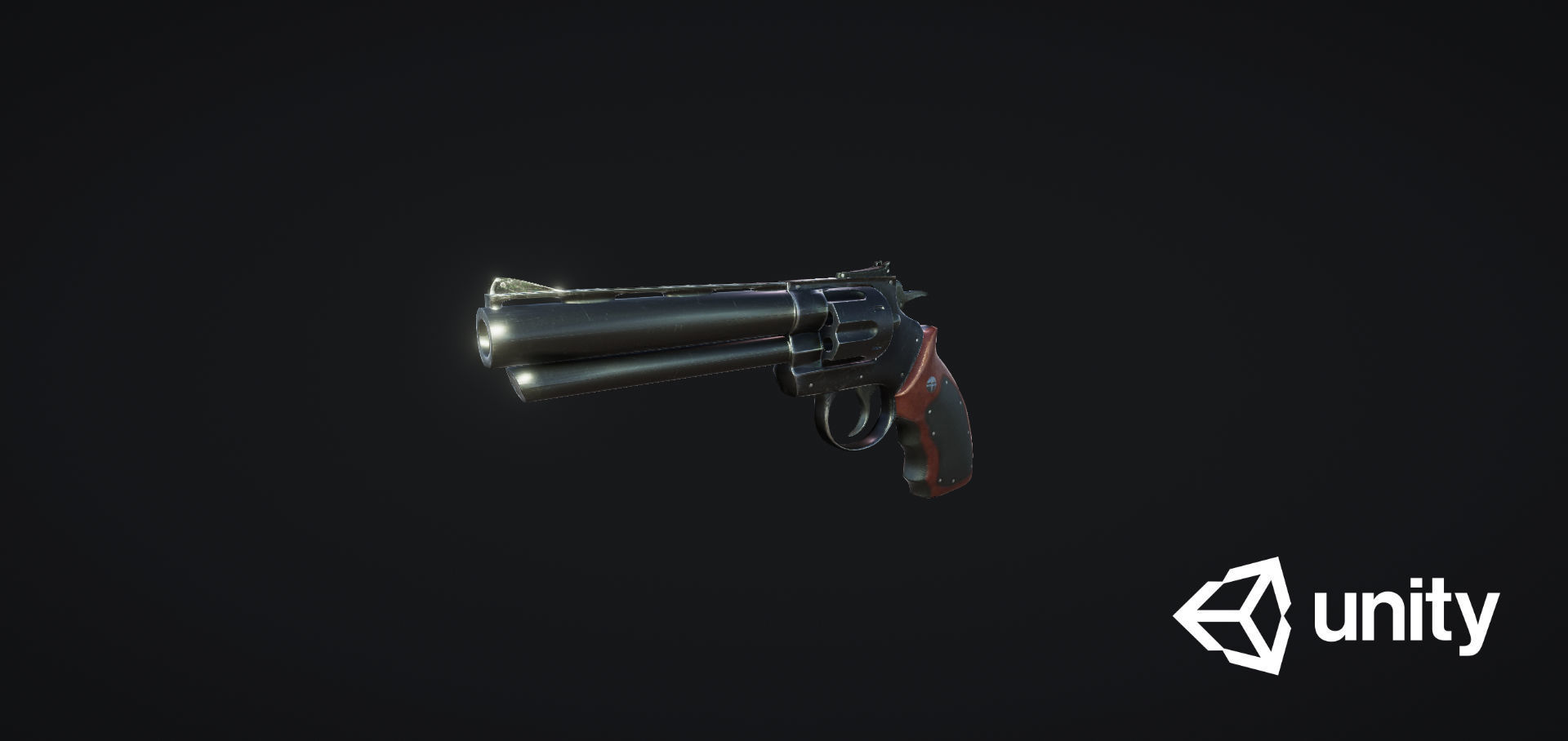 Stylized Grandfather Revolver Low-poly 3D model_11