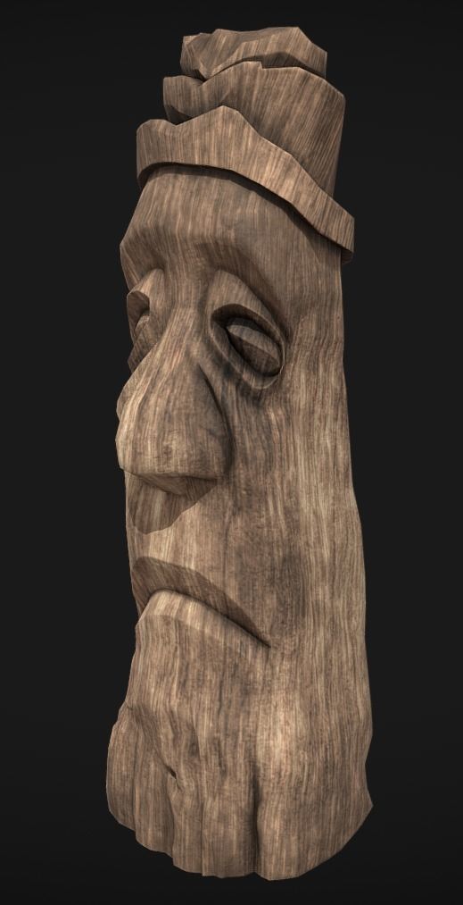 Jangseung-Korean totem pole 3D model_4