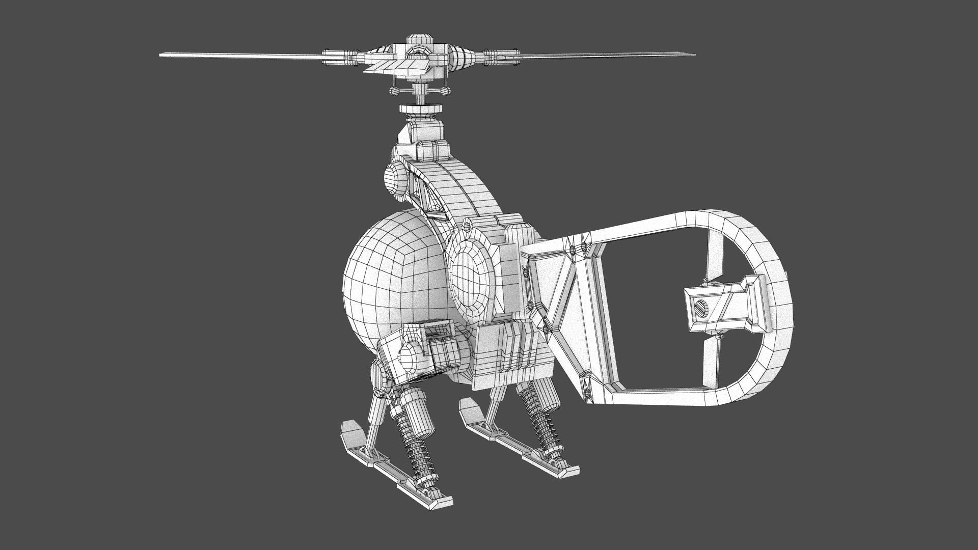 Copter Drone Low-poly 3D model_33