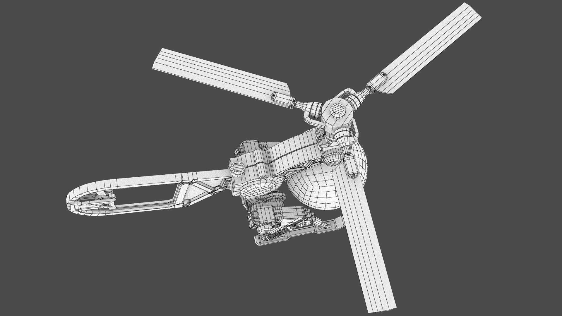 Copter Drone Low-poly 3D model_25