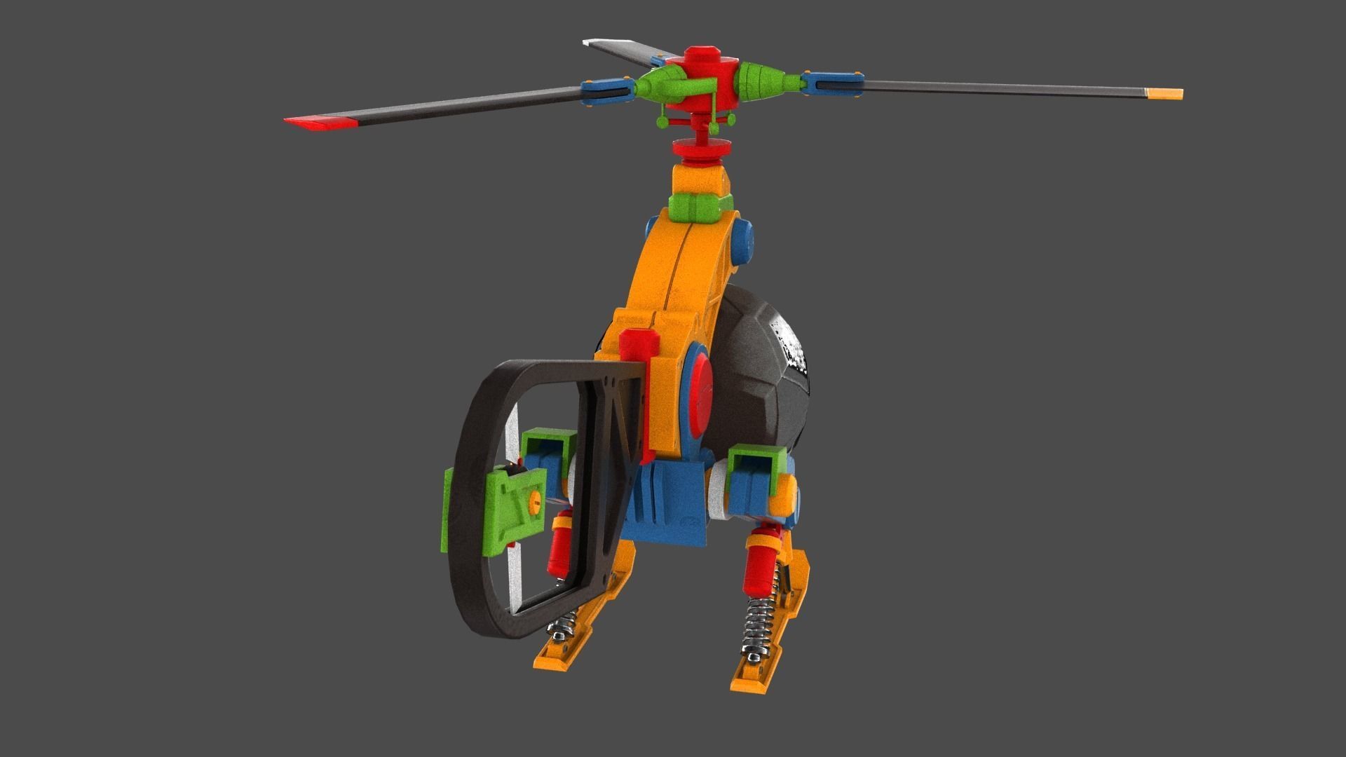 Copter Drone Low-poly 3D model_12
