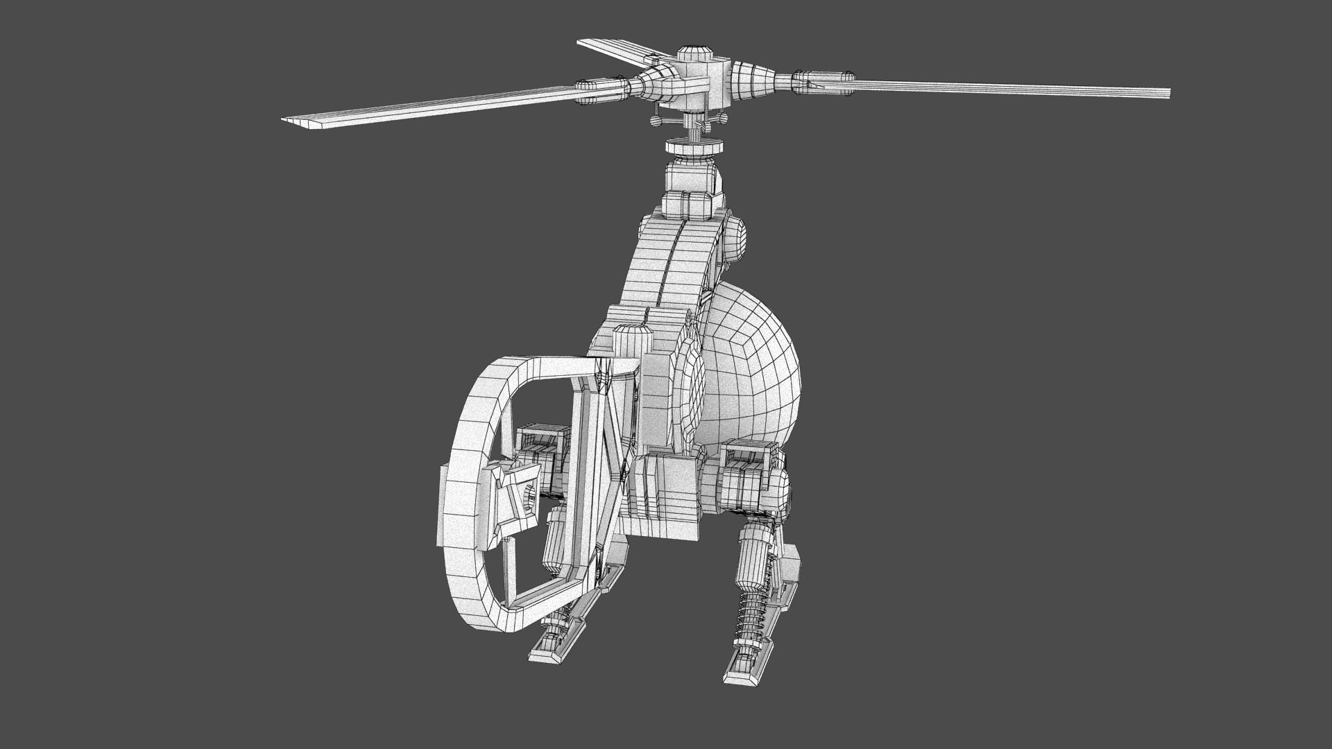Copter Drone Low-poly 3D model_31