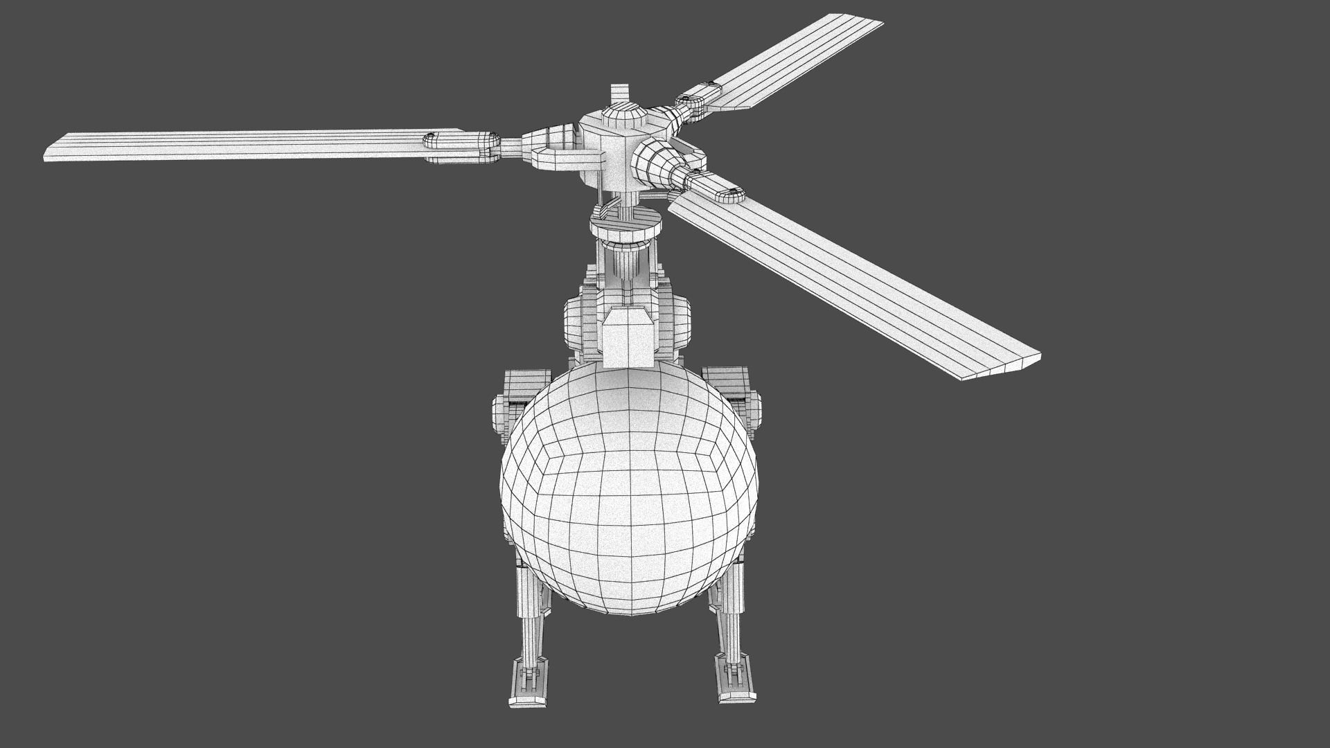 Copter Drone Low-poly 3D model_27