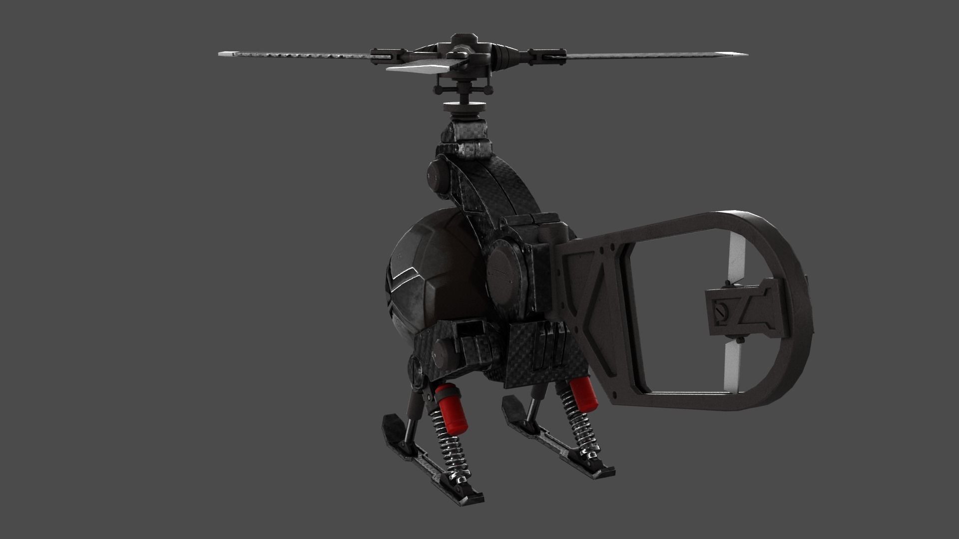 Copter Drone Low-poly 3D model_4