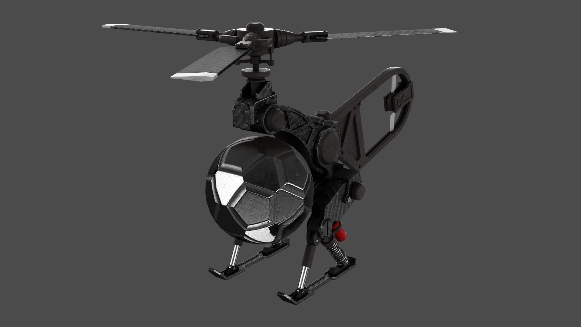 Copter Drone Low-poly 3D model_7