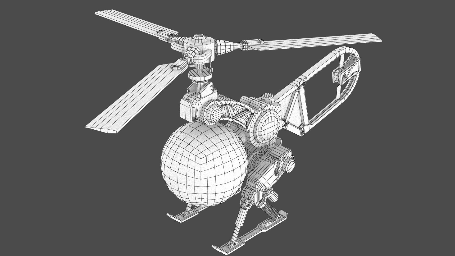 Copter Drone Low-poly 3D model_28