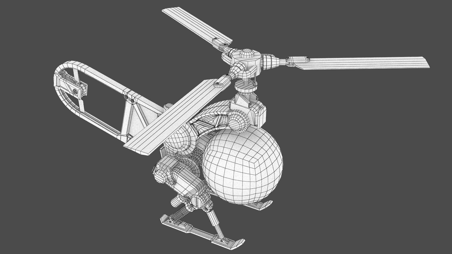 Copter Drone Low-poly 3D model_30