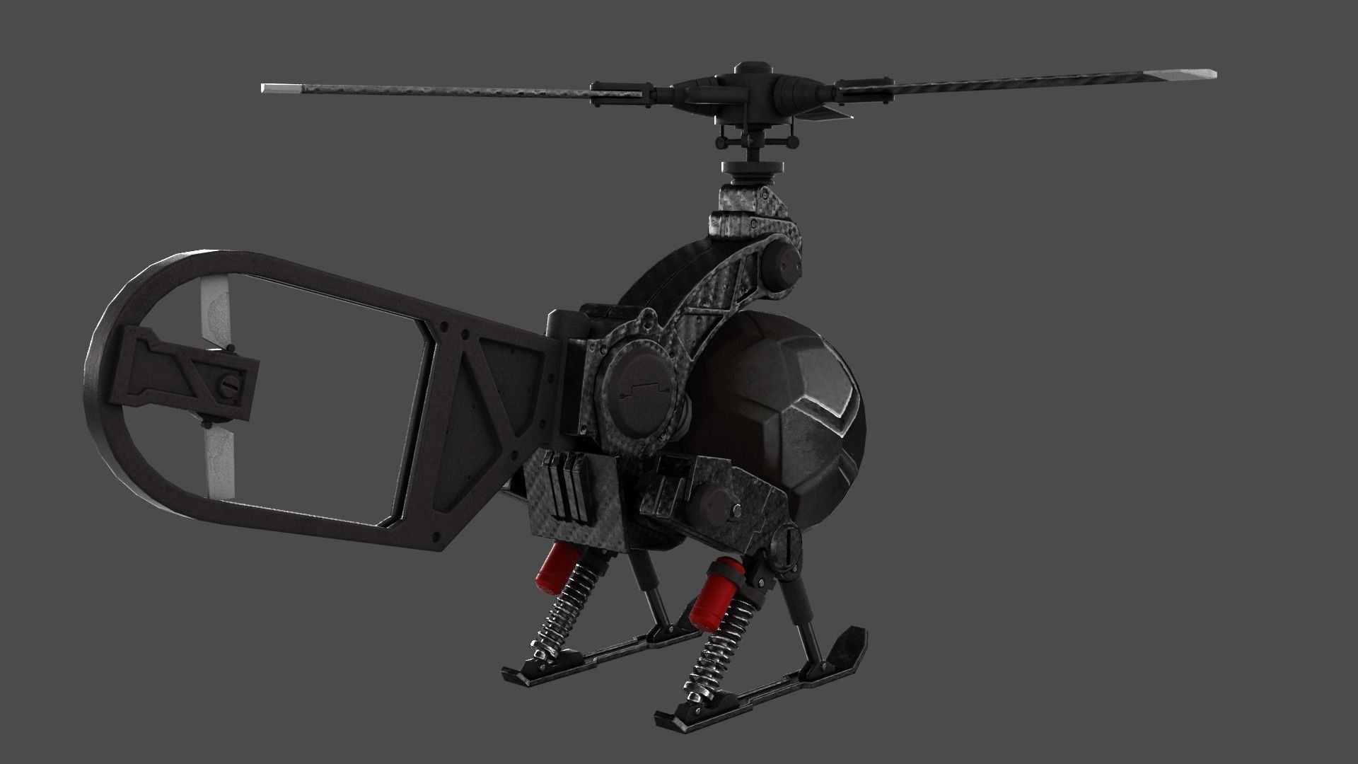 Copter Drone Low-poly 3D model_8