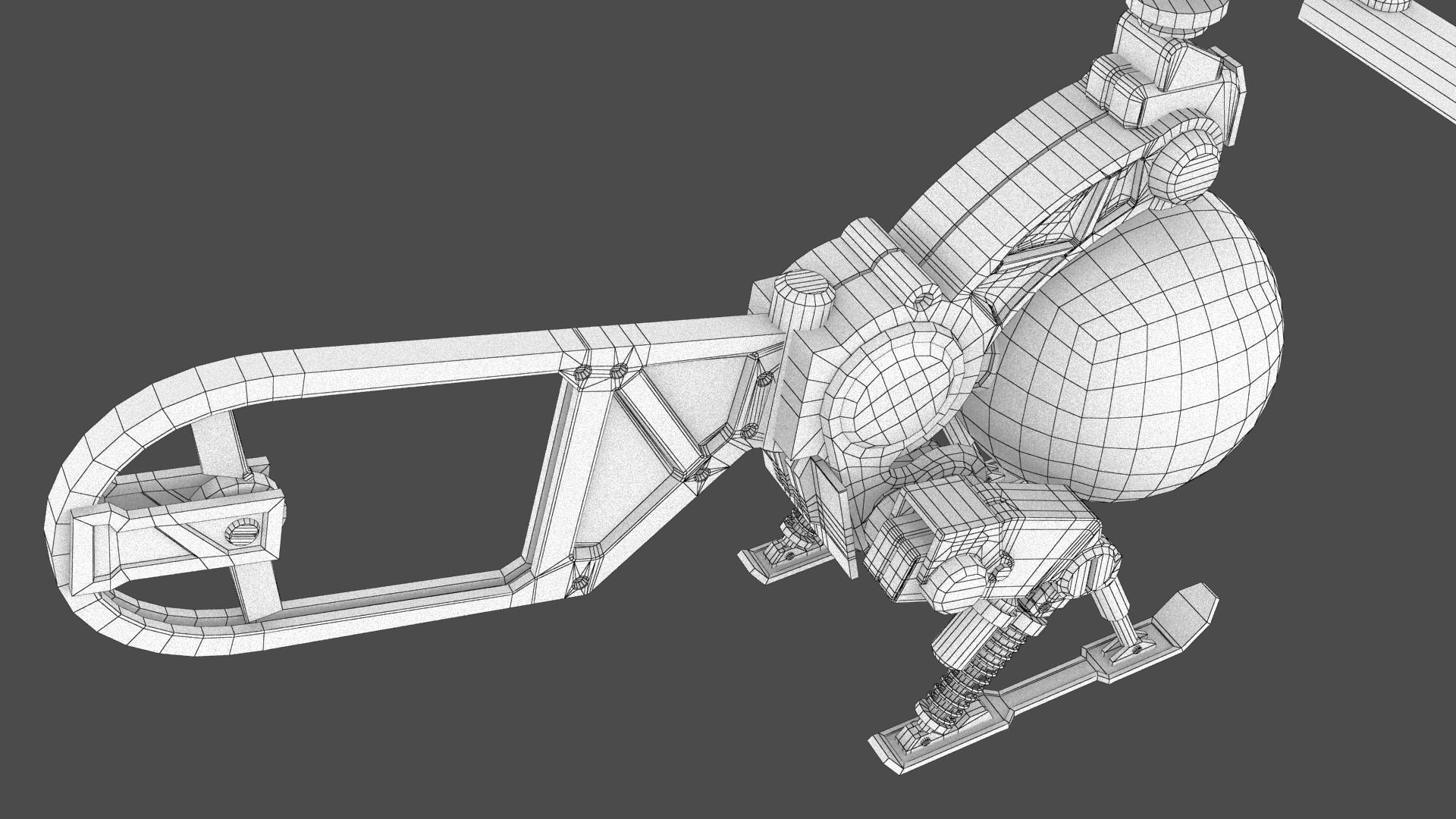 Copter Drone Low-poly 3D model_35