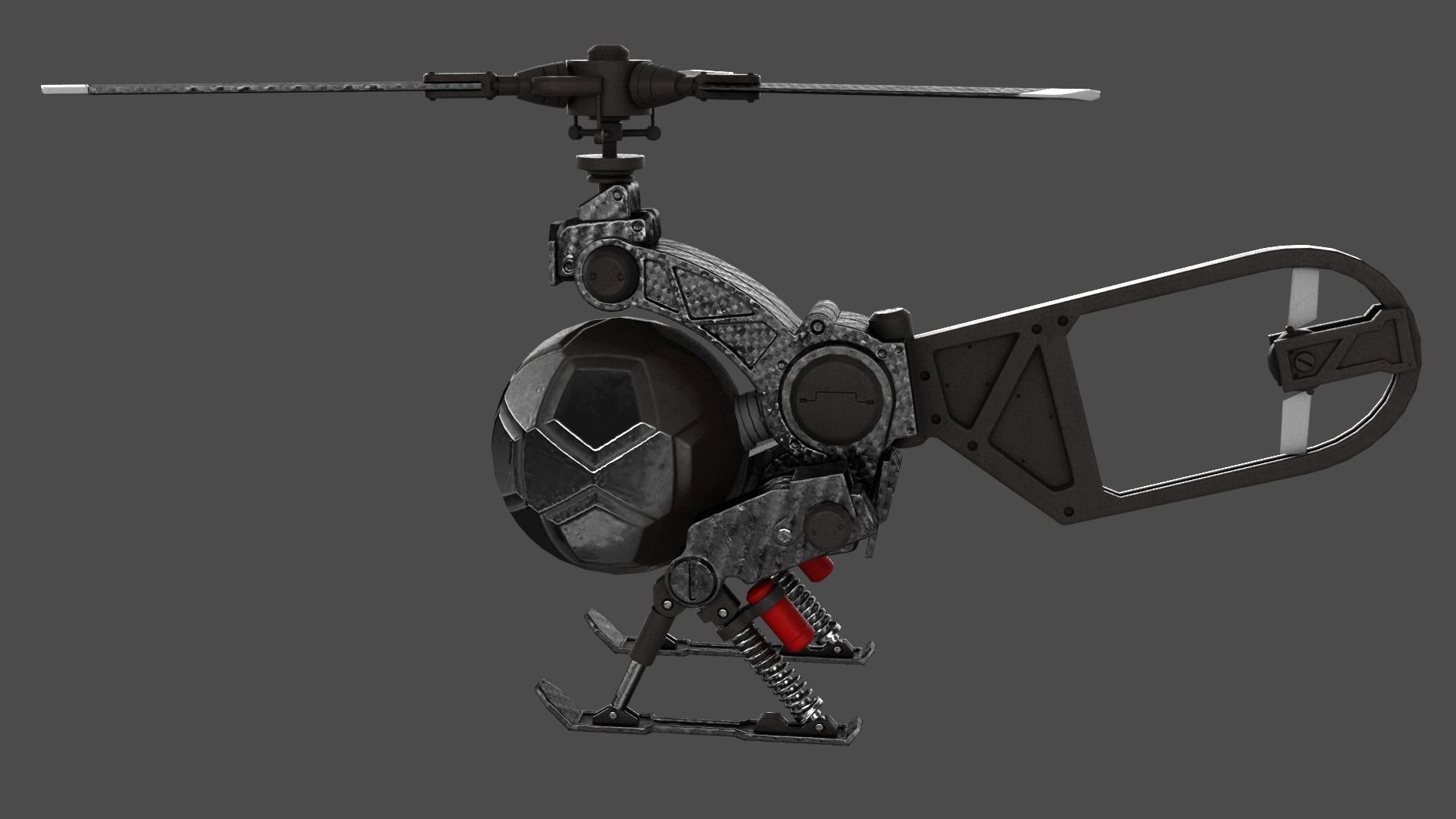 Copter Drone Low-poly 3D model_10