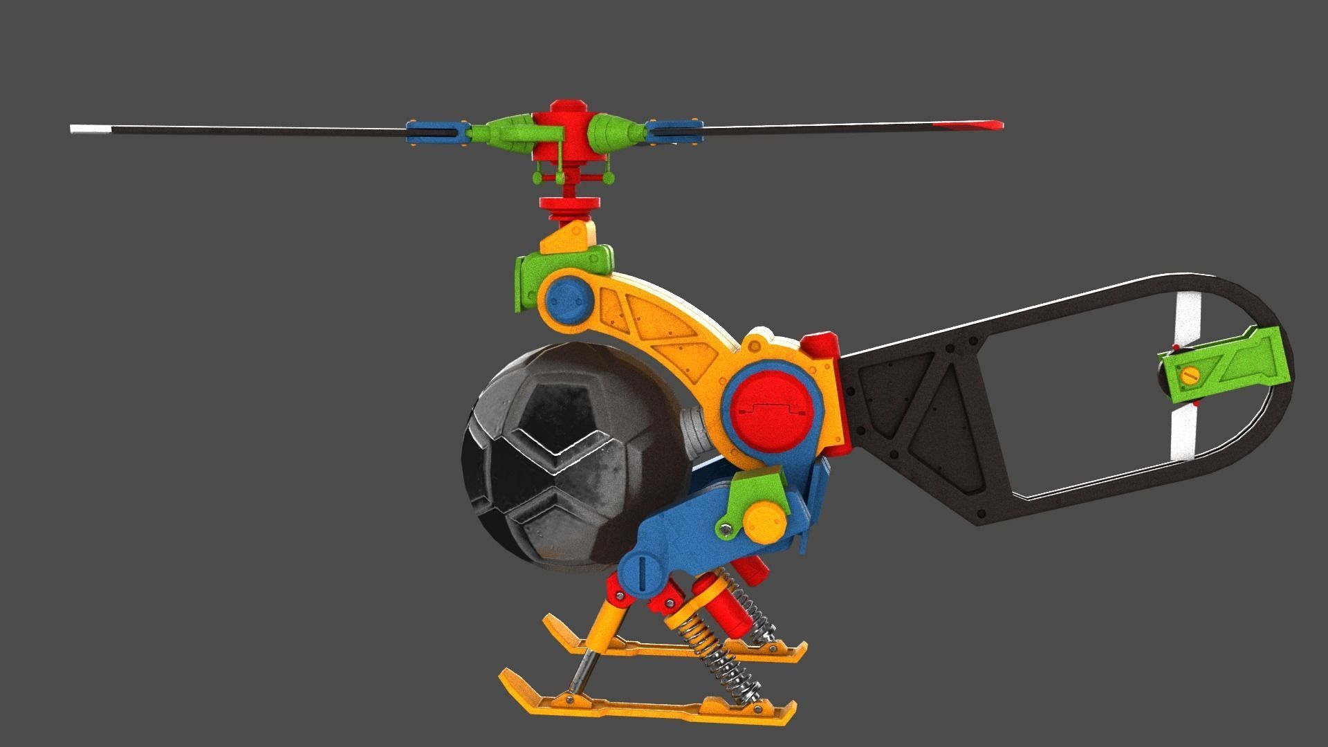 Copter Drone Low-poly 3D model_21