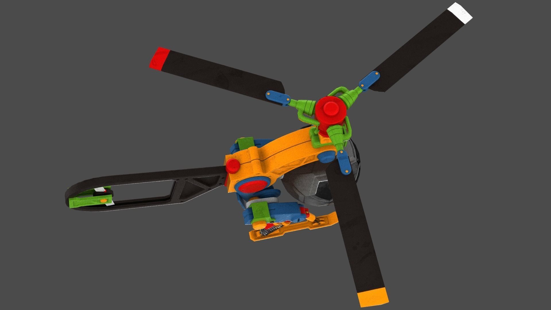 Copter Drone Low-poly 3D model_13