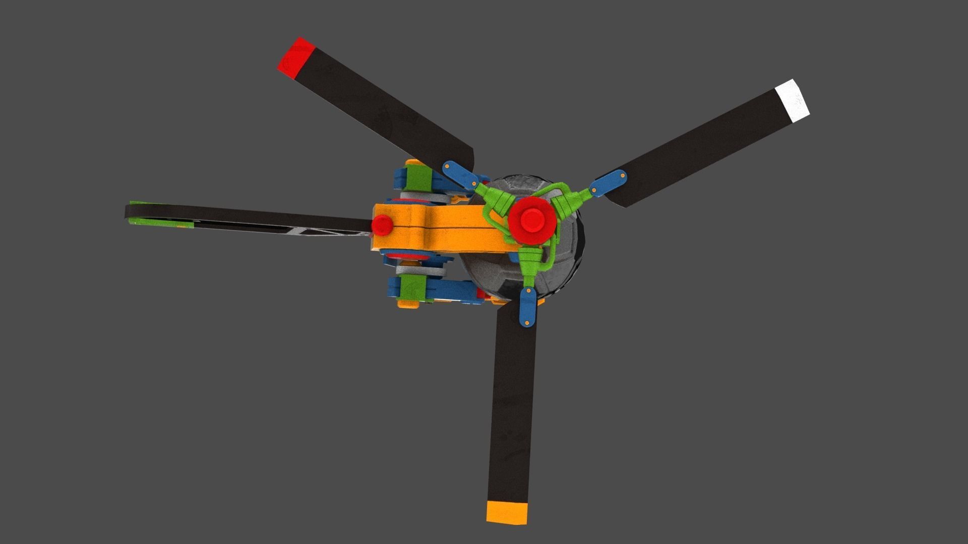 Copter Drone Low-poly 3D model_18