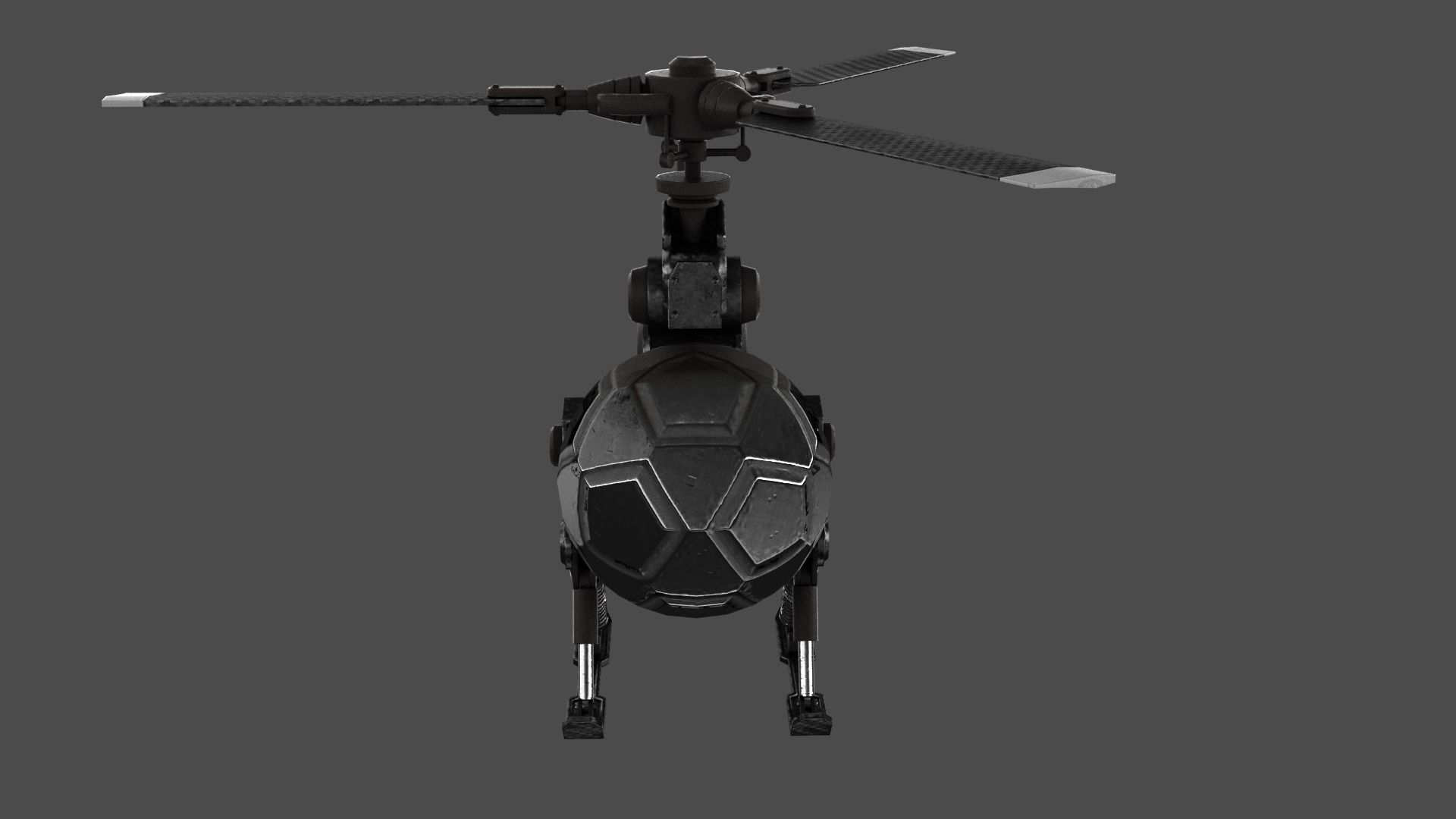 Copter Drone Low-poly 3D model_2