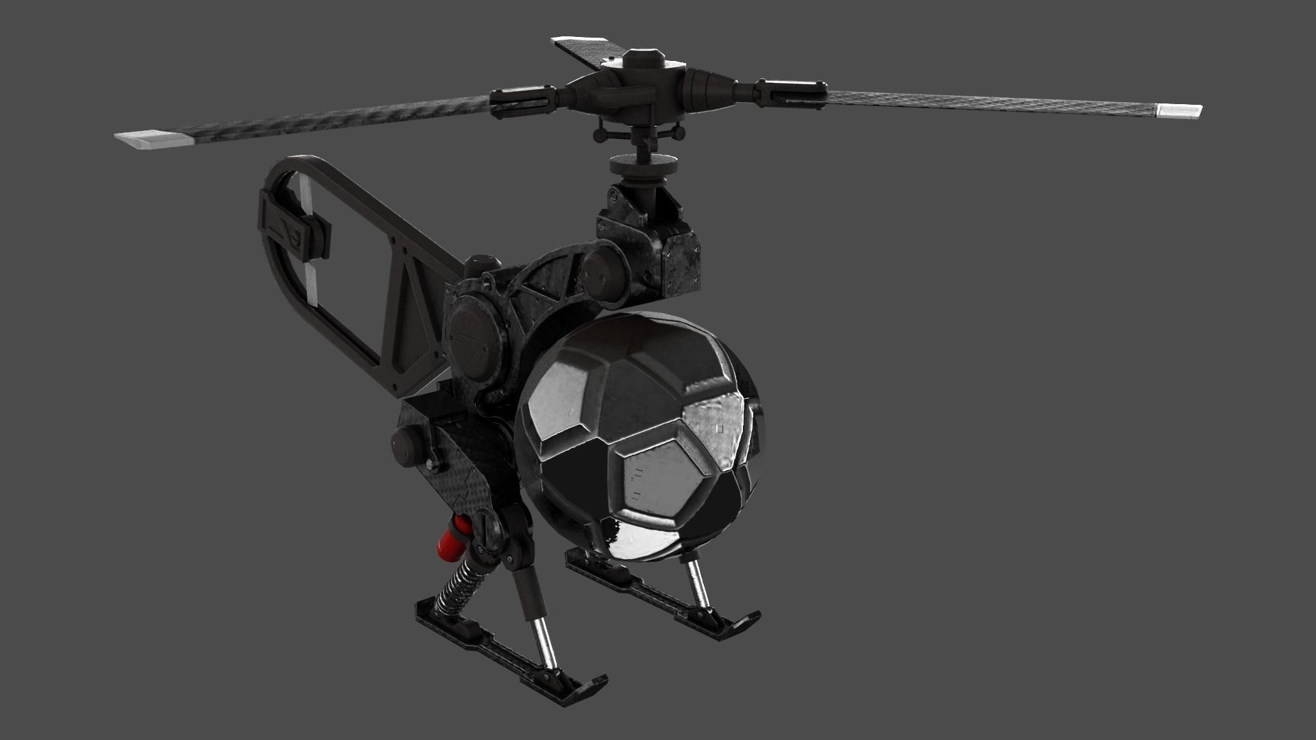 Copter Drone Low-poly 3D model_1