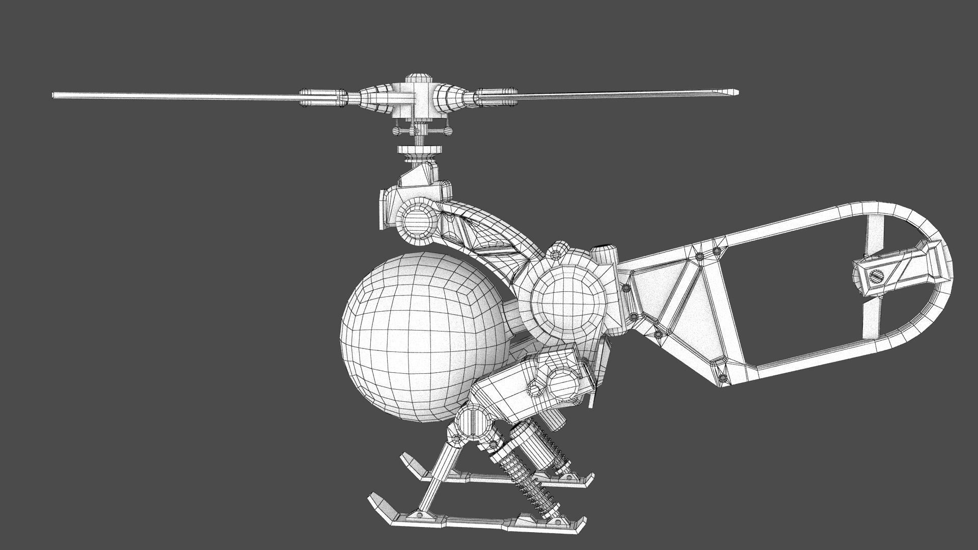 Copter Drone Low-poly 3D model_32