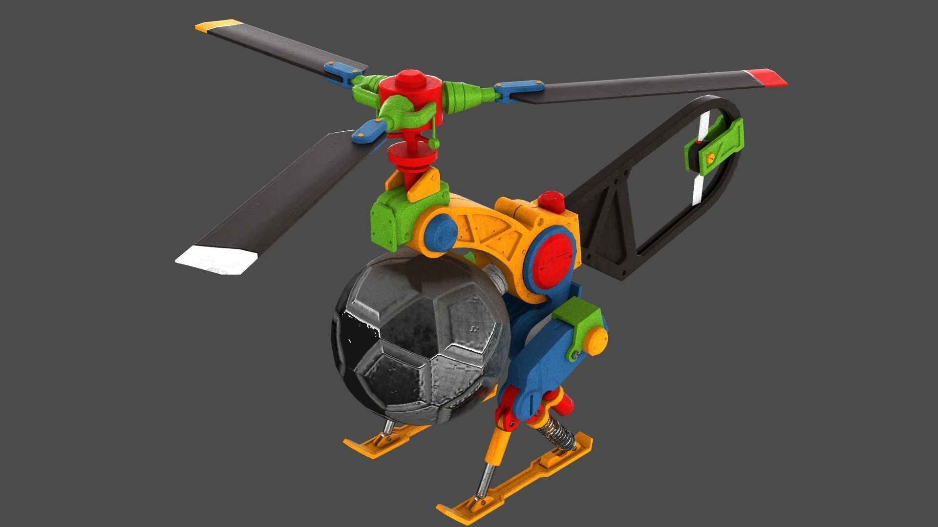 Copter Drone Low-poly 3D model_19