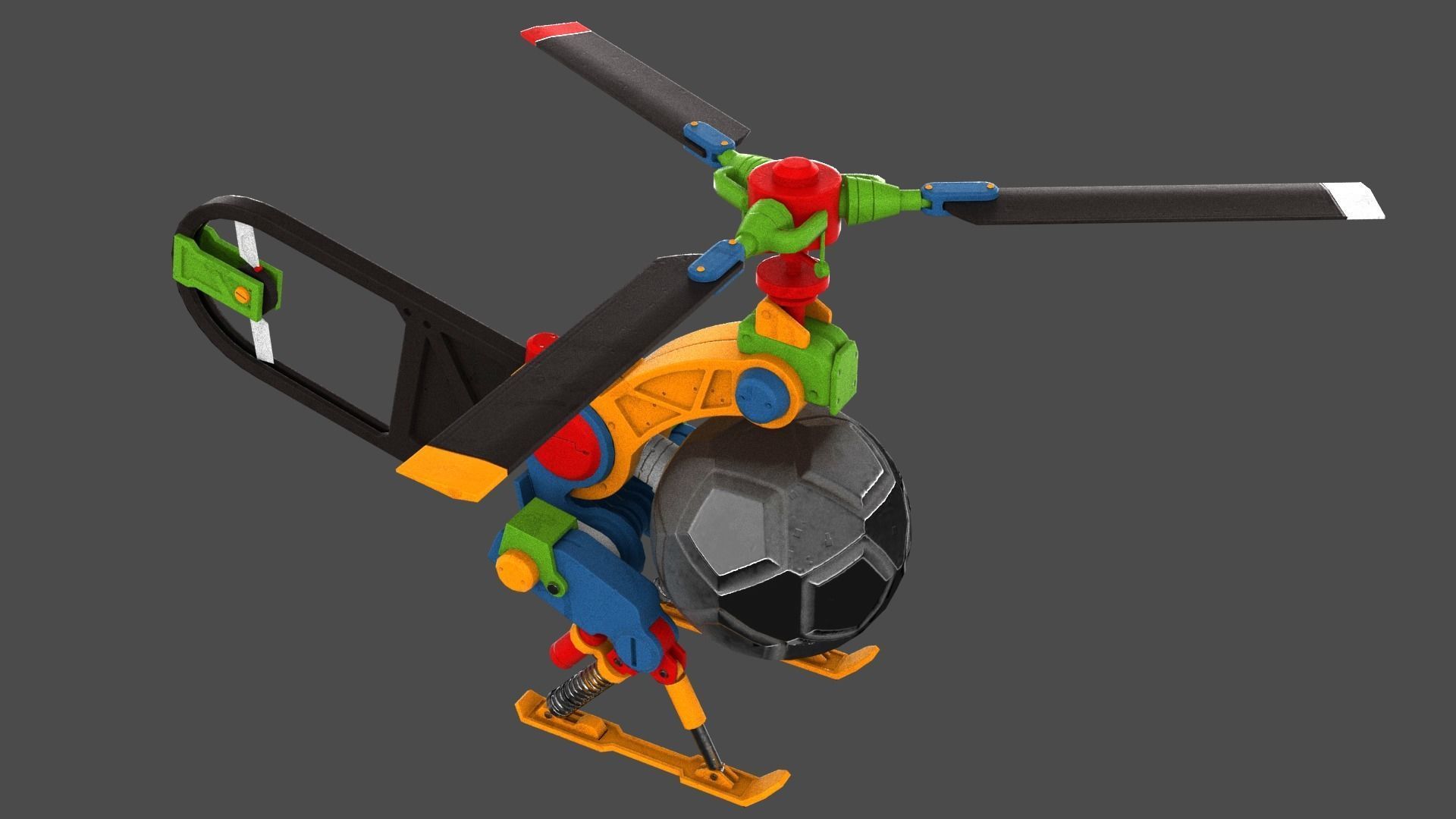 Copter Drone Low-poly 3D model_16