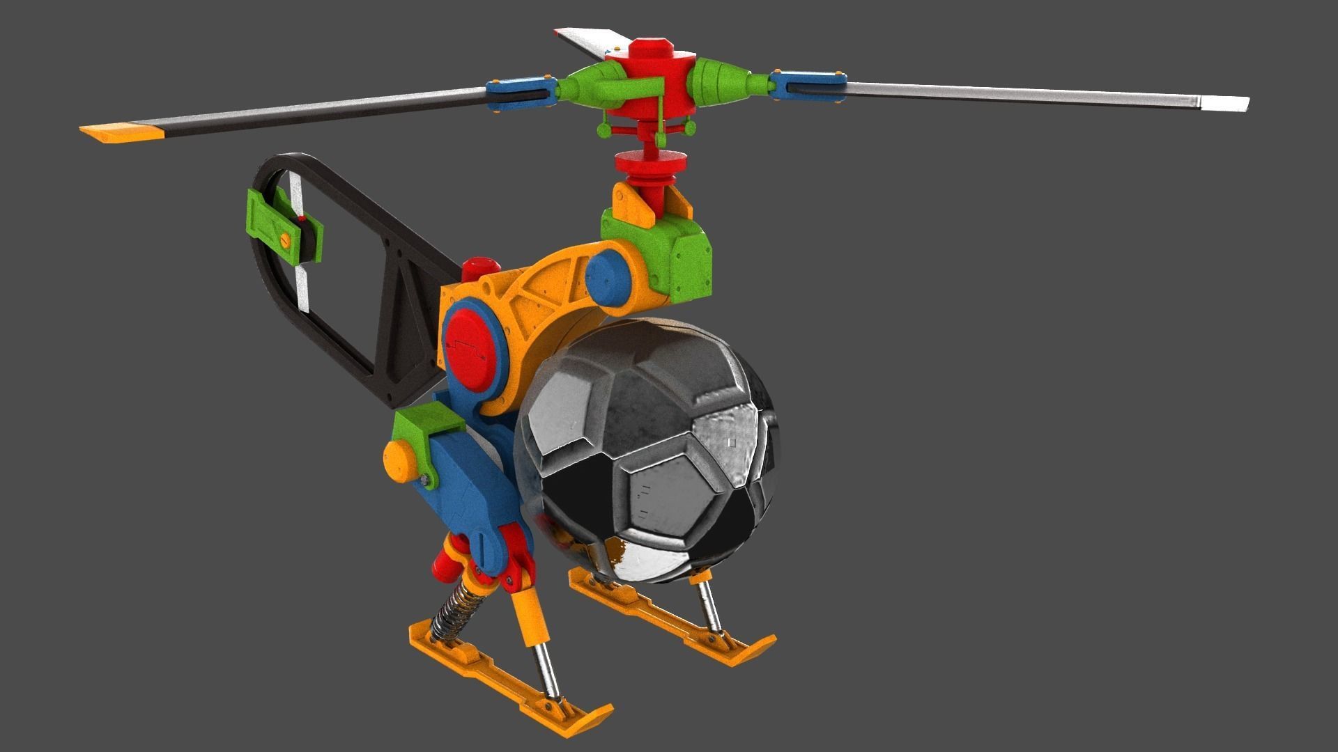 Copter Drone Low-poly 3D model_15