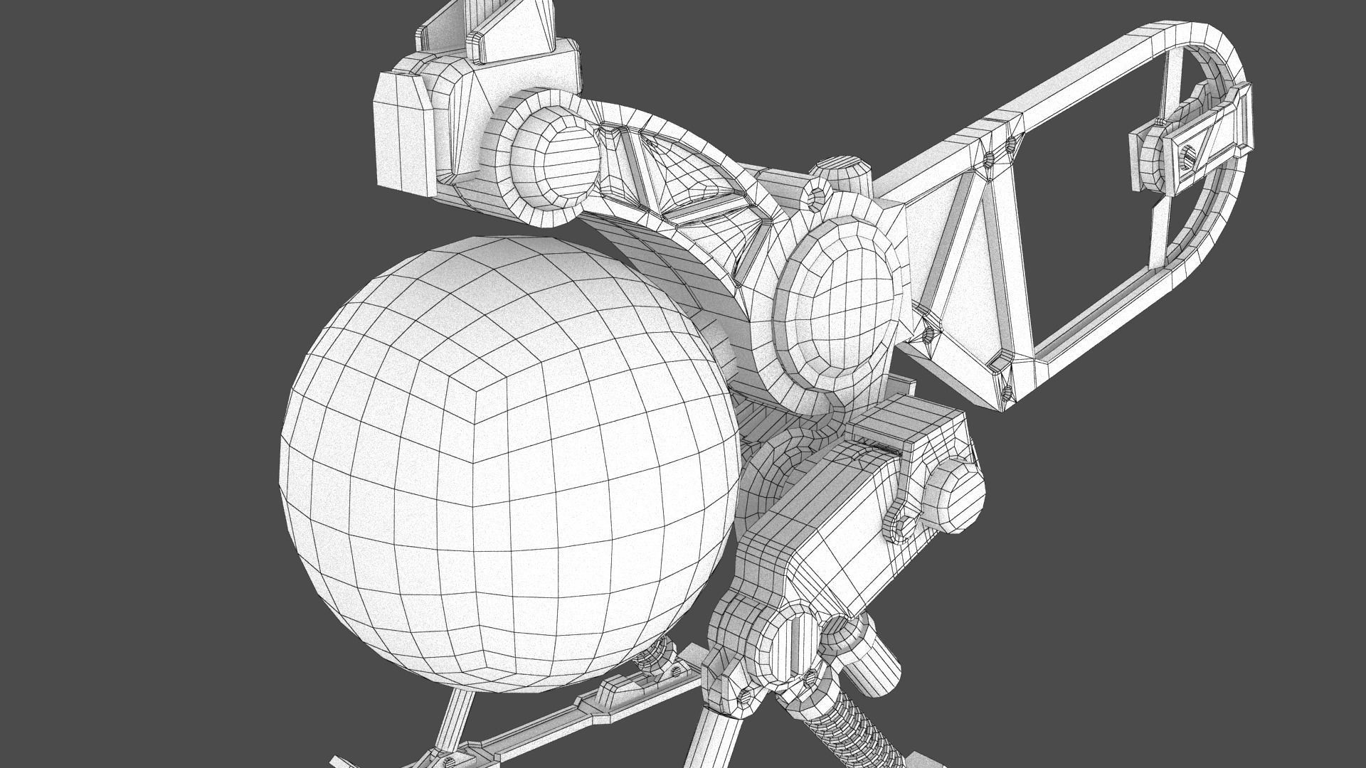 Copter Drone Low-poly 3D model_29